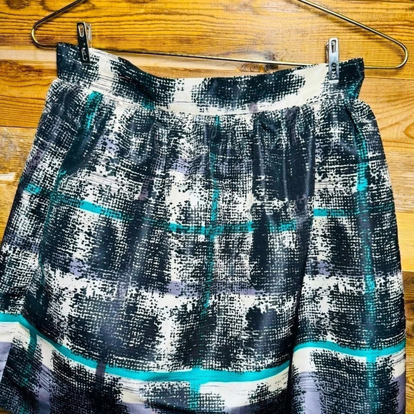 RED VALENTINO pleated micro mini balloon green black white pockets 8US geometric - Picture 3 of 6